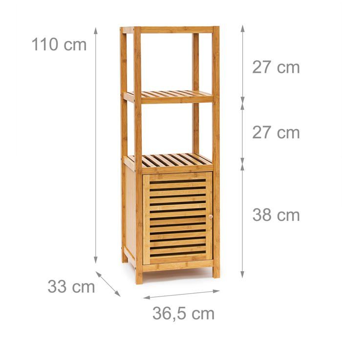 Etagere Pour Salle De Bain Cuisine Armoire Bambou 4 Etages