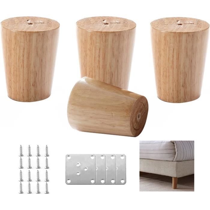 4x Pieds De Meubles En Bois Massif,Pattes De Remplacement De Canapé,Pied De Armoire,pour Lit