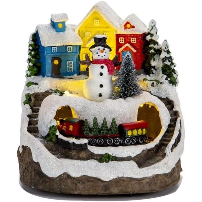 Village de Noël lumineux et musical Petit train - Village de Noel