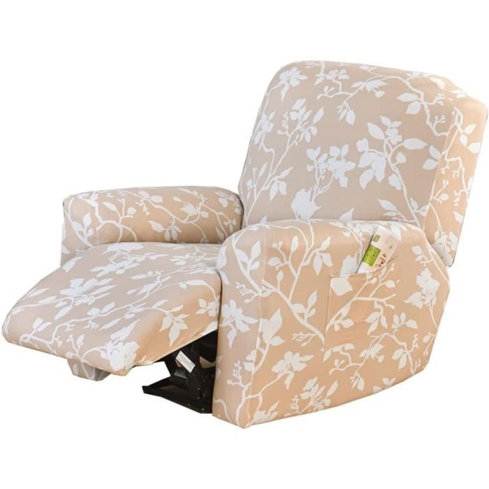 Velours Housse De Fauteuil Relax Extensible, 4 Pièces Doux Housse De Chaise Inclinable Avec Poche Latrale Antidrapant Lavable Couvre Pour Canap Pour Salon 69444804
