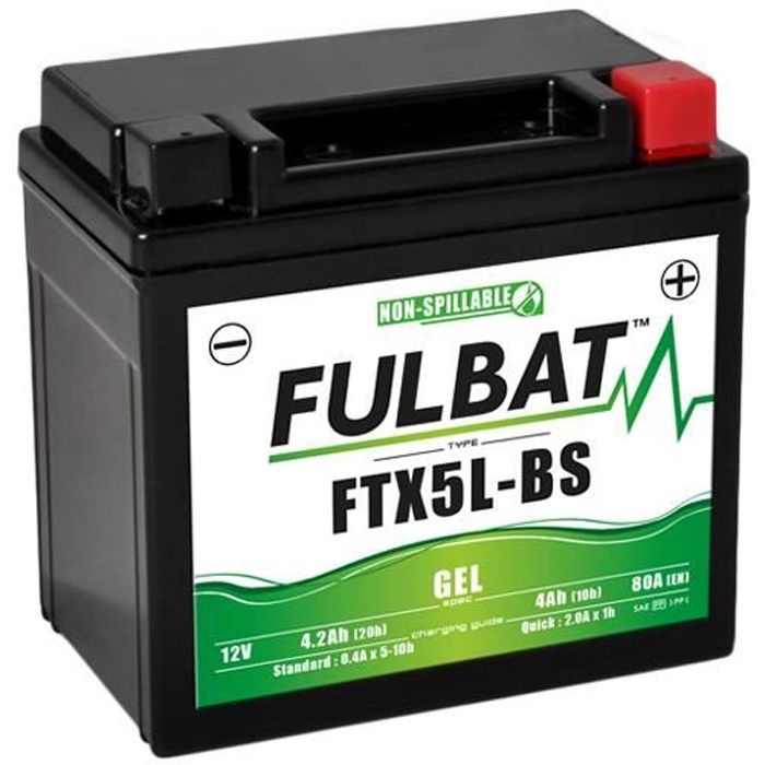 Batterie ytx5l-bs fulbat 12v4ah lg113 l70 h105 - gel
