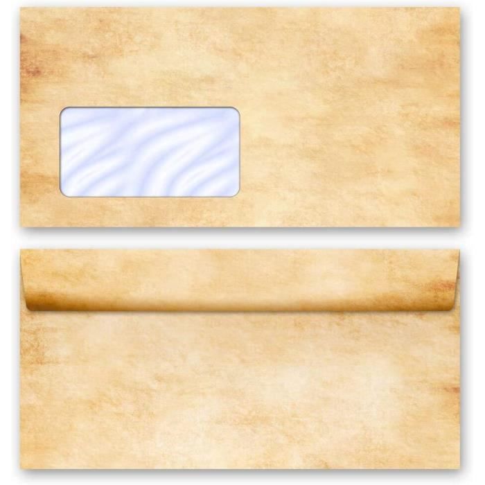 10 Enveloppes Parchemin DIN C6 - Style Vintage Ancien - Pour Invitations Ou Lettres
