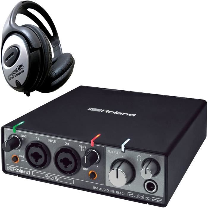 Interfaces audio pour home studio Roland rubix22 Interface audio USB +  Casque keepdrum 10608 - Cdiscount TV Son Photo