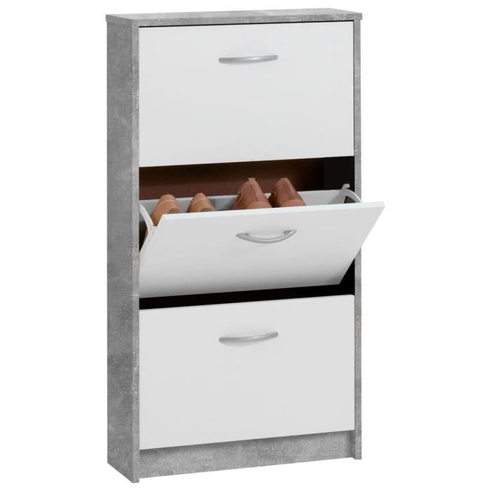 Meuble A Chaussures 3 Compartiments Armoire A Chaussures