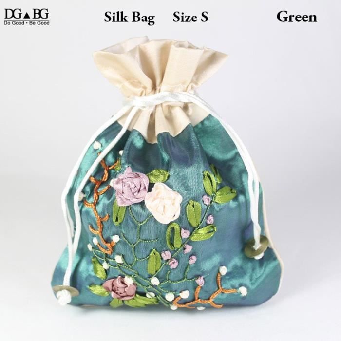 Petit Sac Porte-Bonheur Chinois - Rubans Coulissants Et Cordon Vert | Neuf Avec Étiquette