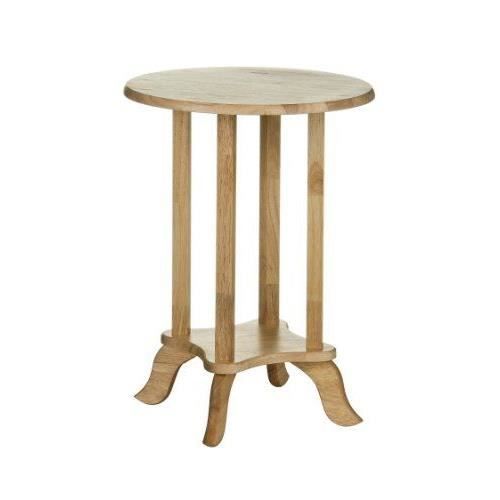 Meuble de téléphone rond - Premier Housewares - Bois dhévéa - 55 x 39 x 39 cm