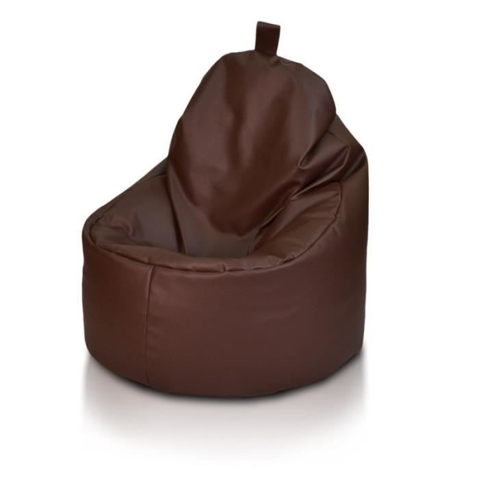 fauteuil pouf yoko cuir ecologique e1 marron