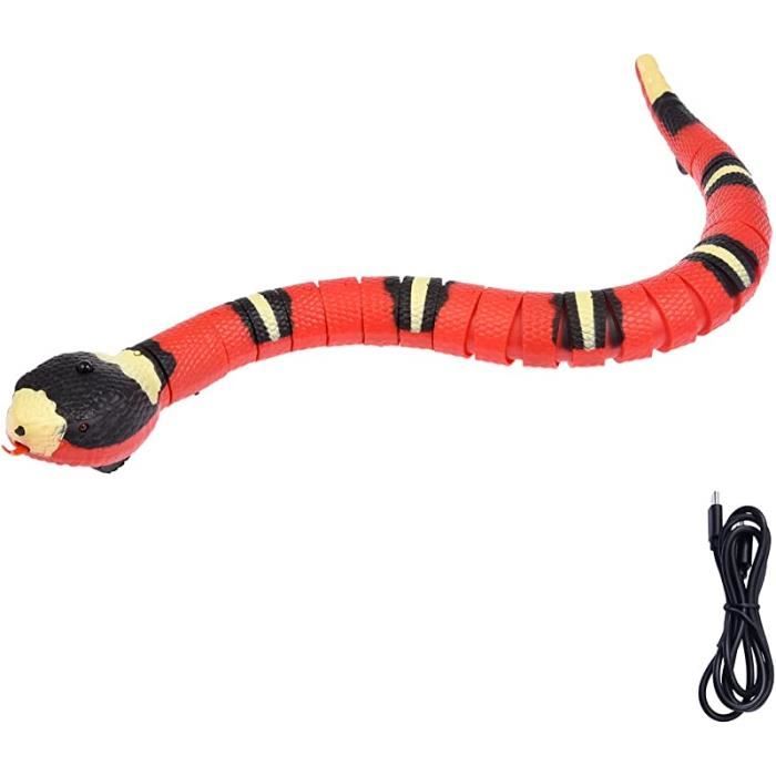 Jouets de serpent pour chat - Détection intelligente - Jouet interactif - Blanc - Petit - Intérieur