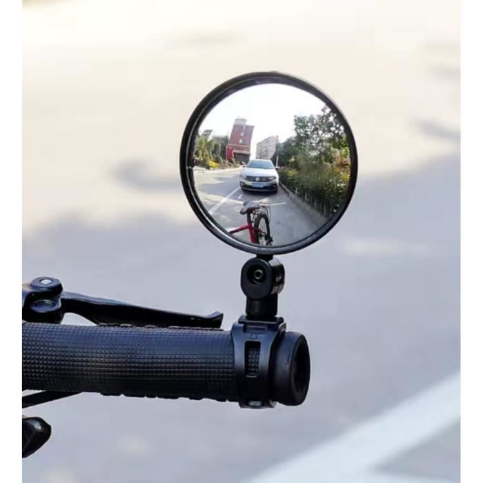 2 Miroirs De Vélo Rétroviseurs - Verre HD Convexe, Réglable 360°, Pour Guidon 18-22mm - VTT, Ville, Route