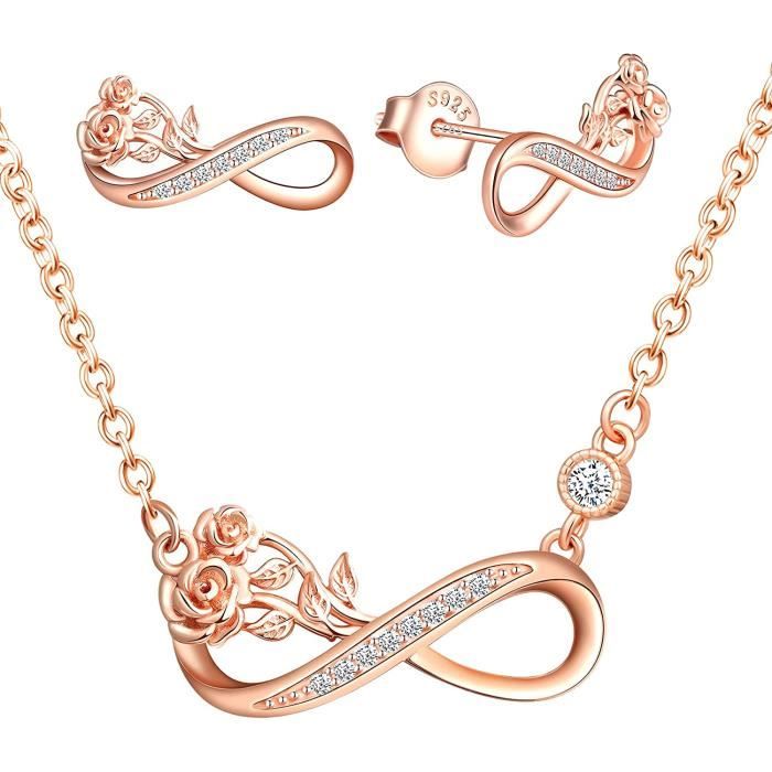 Collier Bracelet et Boucles d oreilles femme ensembles de bijoux en argent 925 collier bracelet clou d oreille symbole de l 1348 Achat Vente parure Collier Bracelet et Boucles d oreilles femme ensembl...
