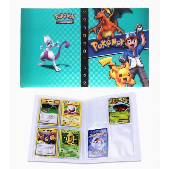 Ash Ketchum Classeur Carte Pokemon Album Album pour Cartes Pokemon GX Peut accueillir 120 Cartes à Unique ou 240 Cartes à Double Porte Carte Pokemon 