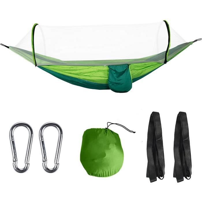 Hamac Camping Avec Moustiquaire Intégrée, Grand Format 11.2x4.6ft, Noir