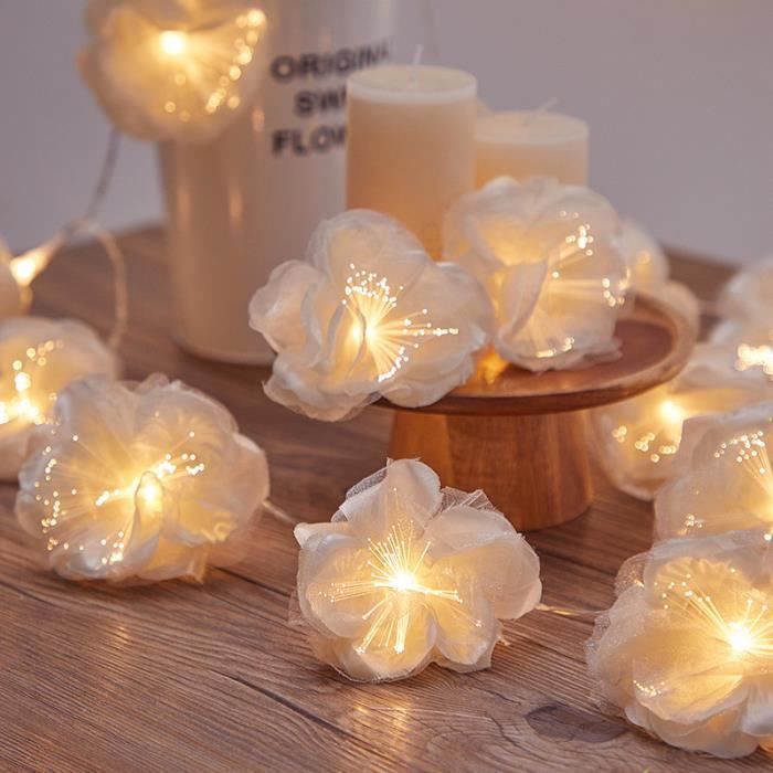 2m 10leds - USB blanche guirlande lumineuse LED orchidée, éclairage Floral  de vacances, Vase de fleurs, décor - Cdiscount Maison