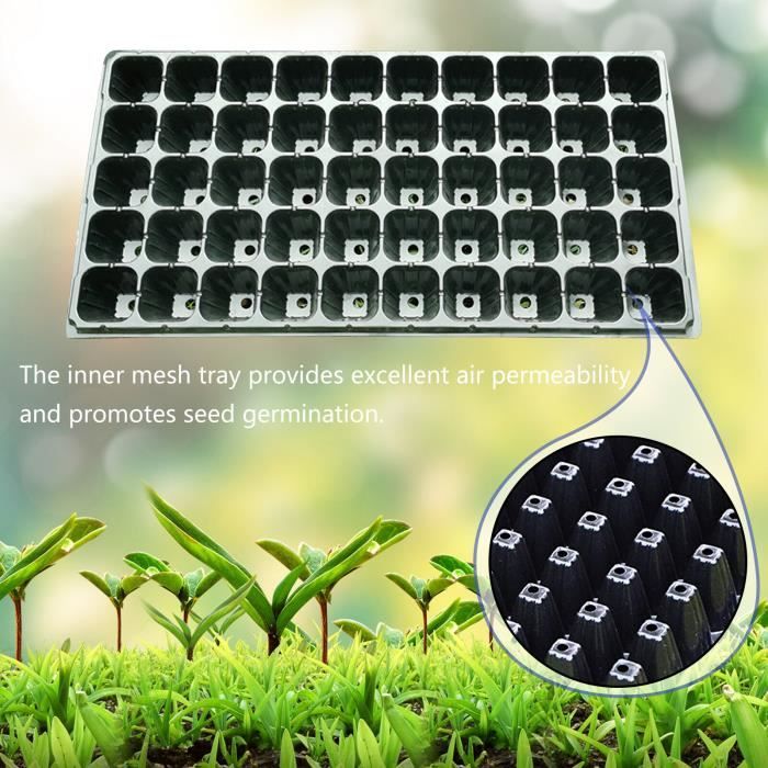Plateau De Germination En Plastique - Set De Pots Pour Semis, Micro-pousses - Jardinage Intérieur, Balcon, Culture Maison - 2