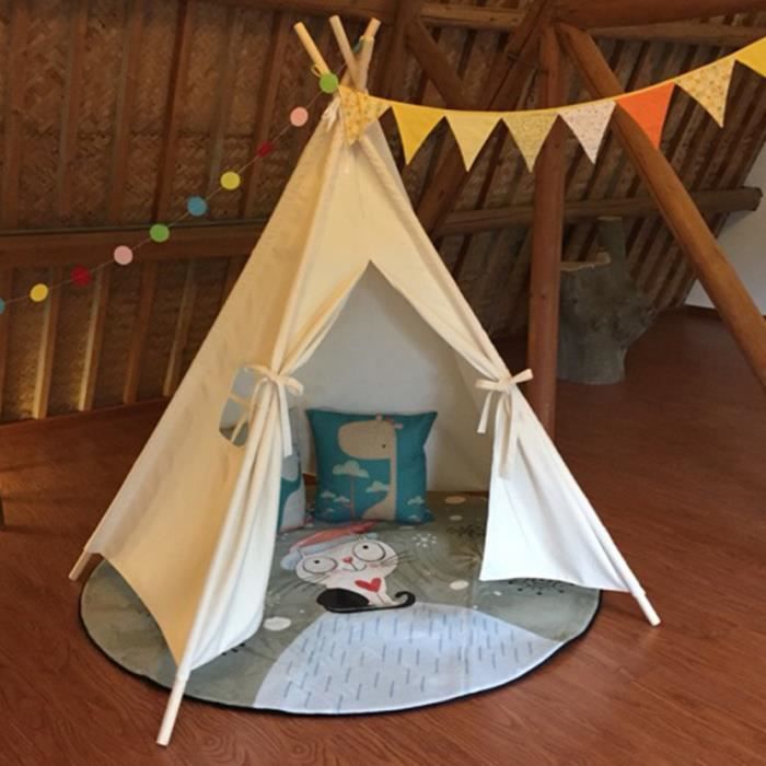 Floving Tente de jeu pour enfants, serrure pour enfants, sécurité et non toxique, tente de jeux intérieur/extérieur, tente, jouet, Wendy House, avec cordon étoilé, lumière (château Ptérosaure