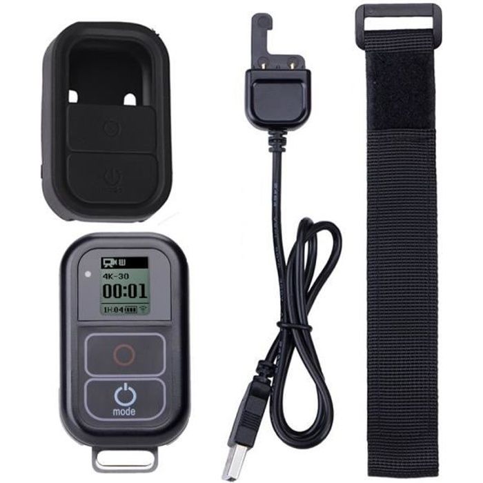 Stabilisateur,Télécommande GoPro WiFi + câble de chargeur, étui étanche pour télécommande GoPro pour Hero 8 7 6 5 noir 4