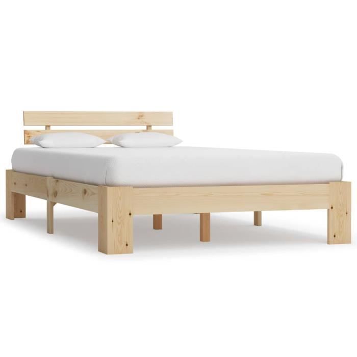 Cadre de lit en bois de pin massif 140 x 200 cm - A283163 HB045