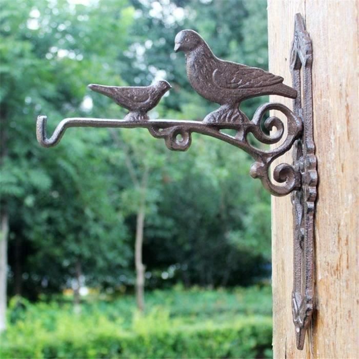 AFASOES - 2 Supports/Crochets Muraux En Fer Forgé Pour Suspension - 15cm, Charge 20kg - Pour Plantes, Lanternes, Mangeoires Oiseaux, Déco Jardin