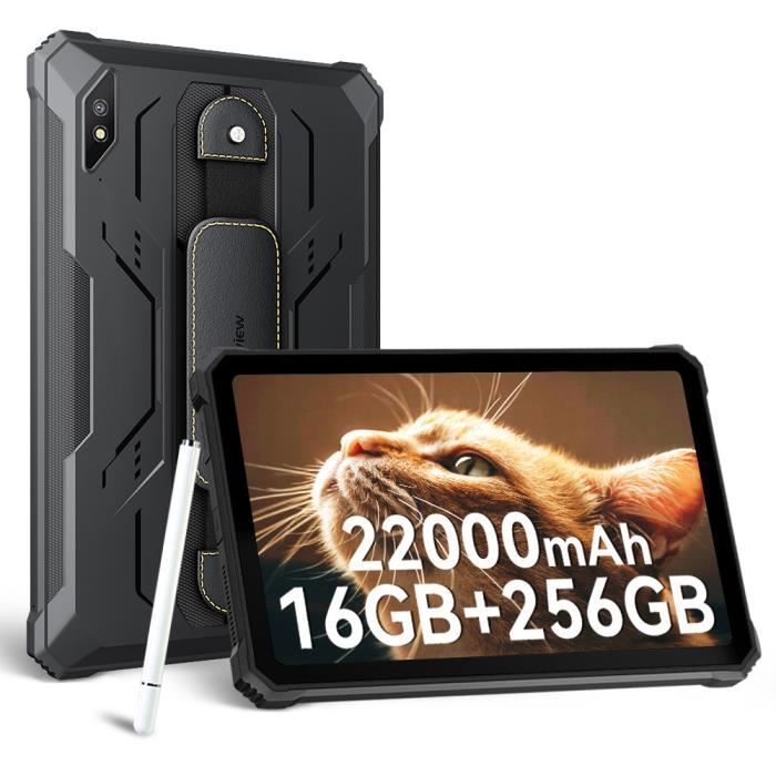 Blackview Active 8 Pro Tablette Robuste Écran10.36FHD+/IPS8GB+256GB Batterie 22000mAh16MP+48MP-Noir