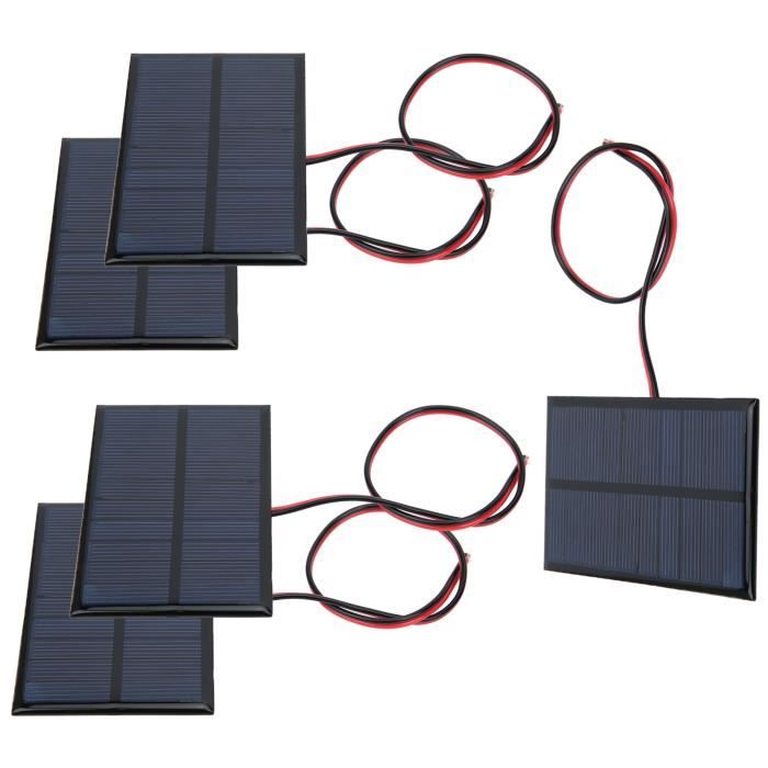 5 Mini Panneaux Solaires Polycristallins 4V 100mA - 70x70mm - Pour Projets DIY, Charge, Jouets - 12