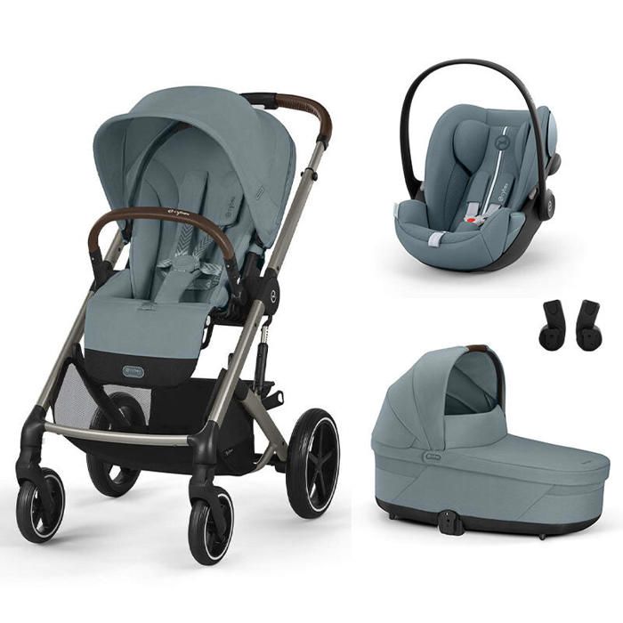 CYBEX - Poussette Trio Balios S Lux + Siège auto Cloud G3 Plus + Nacelle Cot S Lux Stormy Blue