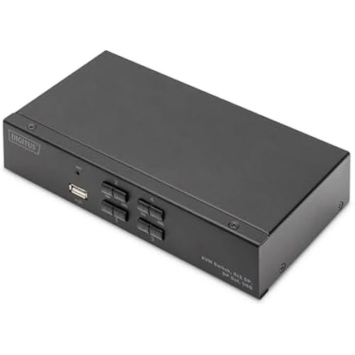 KVM-Switch - DIGITUS - 4-Port Single-Display - 4K UHD - Audio & USB - Compatible tous systèmes