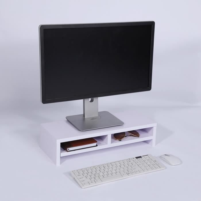 Support d'écran d'ordinateur SCREEN, réhausseur pour deux moniteurs ou un  grand écran, longueur 100 cm, en mélaminé blanc mat - Achat / Vente Support  d'écran d'ordinateu - Cdiscount