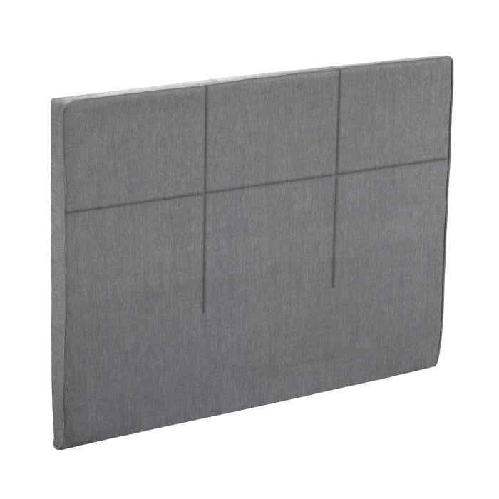 tête de lit - epeda - déco carré chic chenillé gris cendré - 160/180/200cm - bois et mousse de confort
