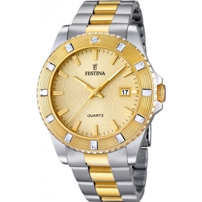 Montre festina homme hotsell or et argent