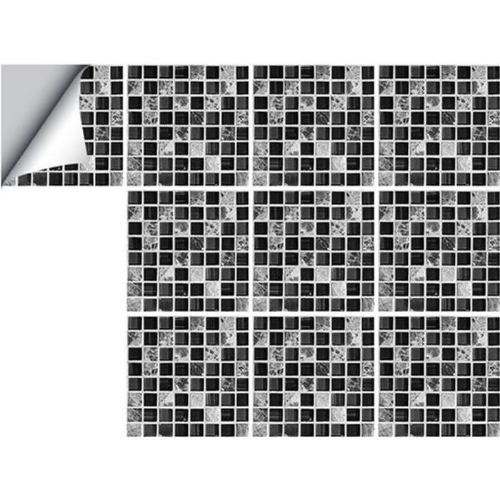 Autocollants Miroir Carré Mosaïque Noir + Blanc - HOMYL - Imitation ...