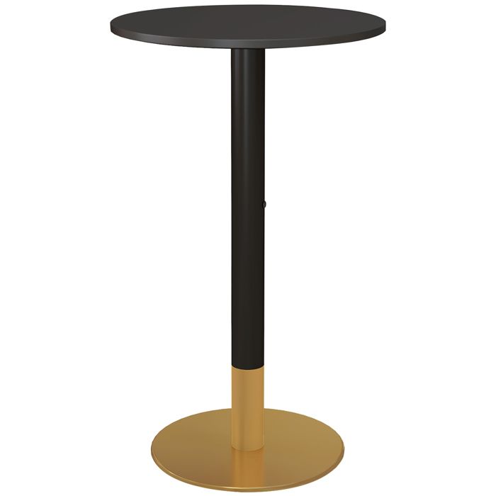 Table de bar - HOMCOM - ronde bistro mange-debout table cuisine contemporaine cadre acier - métal - 60x60x102cm - noir