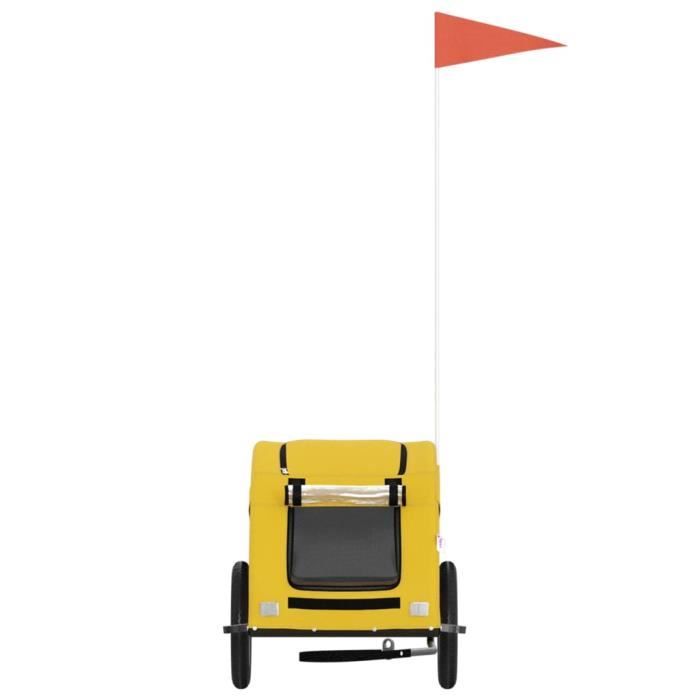 Remorque de vélo pour chien KEENSO - Jaune - Tissu Oxford et fer - Capacité de charge 30 kg