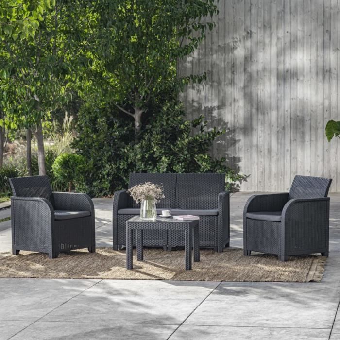 Keter Table de jardin Rosalie Graphite Cdiscount Jardin