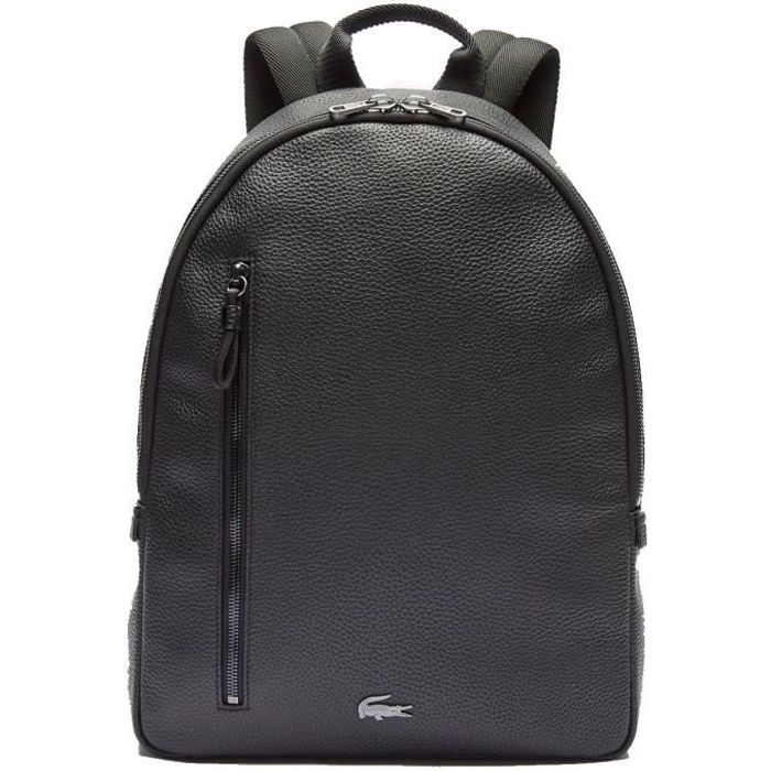 Sac a dos en cuir Lacoste ref 51069 000 Black 30 40 9 Noir Cdiscount Bagagerie Maroquinerie