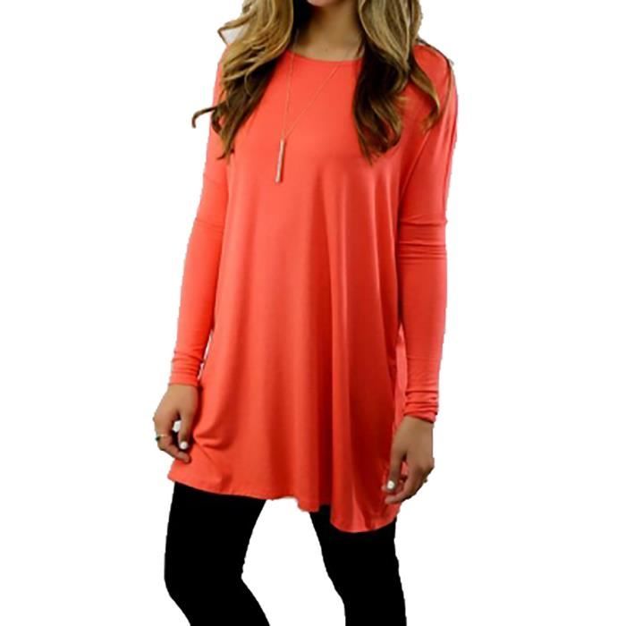 Tee shirt ample et long femme store