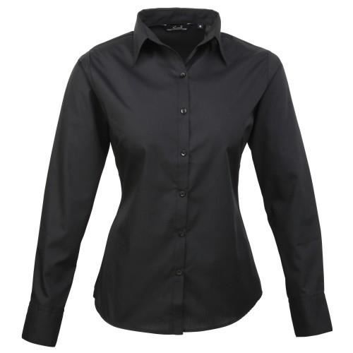 Premier Chemisier a manches longues Femme Noir Cdiscount Pret a Porter
