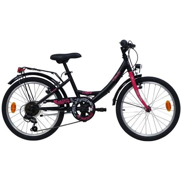 Vélo enfant 20'' Fille OLINDA équipé Shimano, garde boue et porte bagages