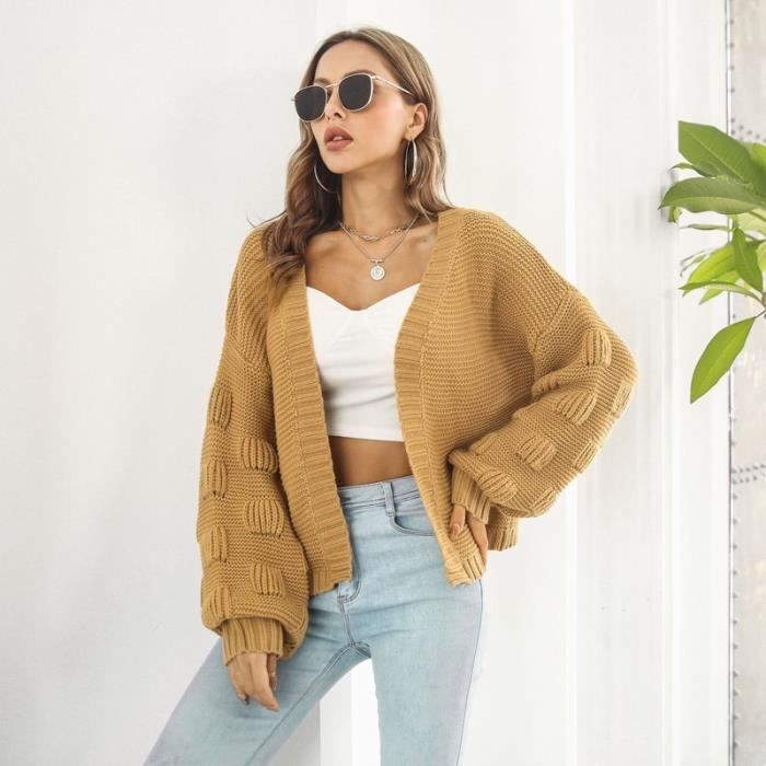 Cardigan tricot d automne pour femmes pull ample manches