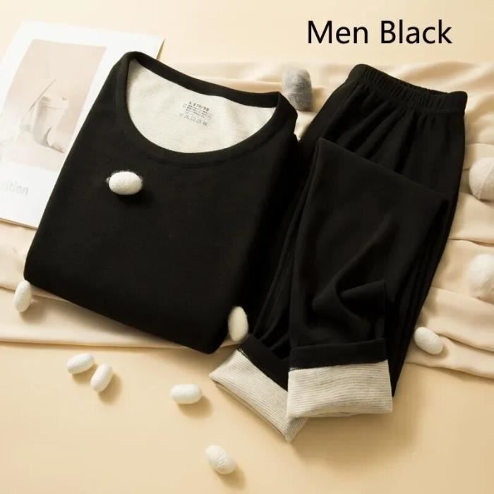SOHOBABY Lot 2 Sous-Vêtements Thermiques Enfants Noirs - Haut Manches Longues Et Pantalon Chaleur