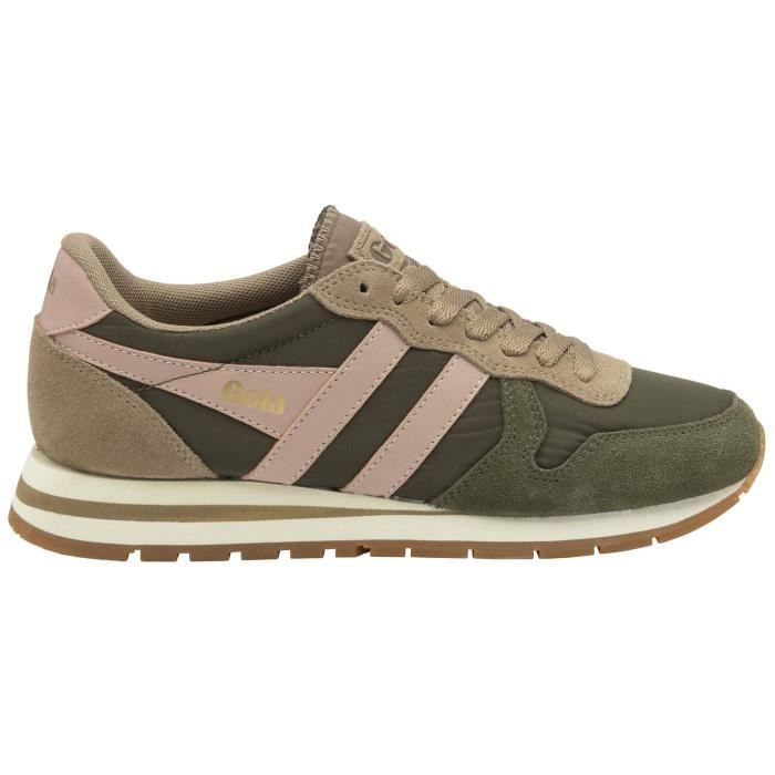 Gola Baskets femme Gola Daytona - Vert - Jogging rétro des années 90 - Tige en nylon et daim