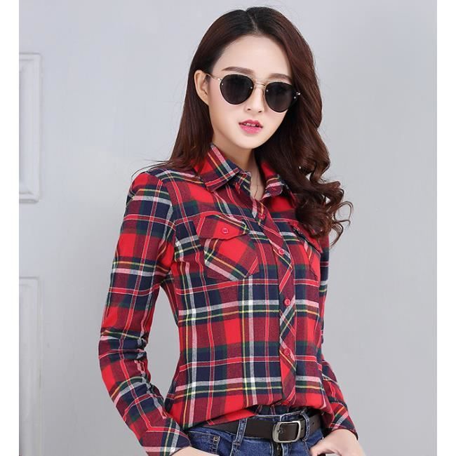 chemise a carreaux femme pas cher
