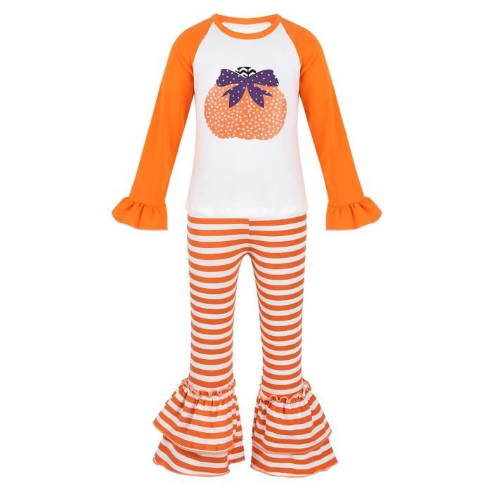 Enfant Fille Ensemble De Vetements Halloween Bebe Costume Citrouille Tenue Automne Hiver 18 Mois 6 Ans Orange Orange Orange Cdiscount Pret A Porter