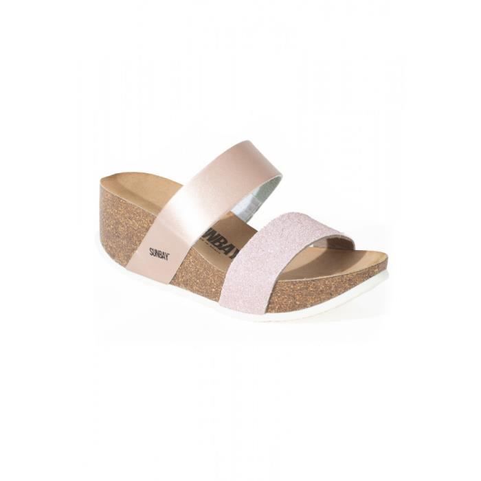 SUNBAY Sandales compens es COREOPSIS Beige Femme Beige