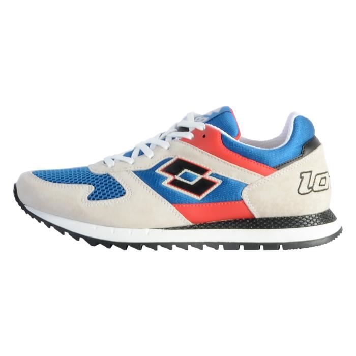 Basket Lotto Runner Plus '95III - LOTTO - Homme - Bleu/gris - Lacets - Synthétique - Plat