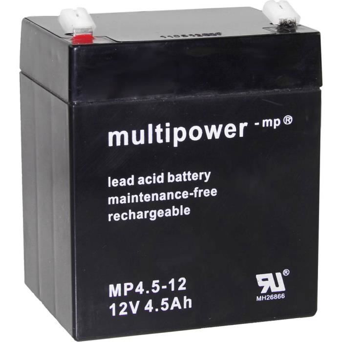 Batterie AGM 4V 4,5 Ah - Sans Entretien, étanche, En ABS - Pour Applications Diverses, Intérieur/extérieur - 7