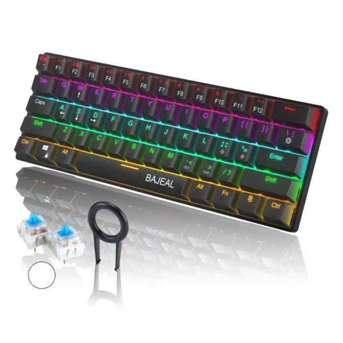 Clavier Compact RGB Compact Compact RGB Mini Compact 61 Keyboard Key  Keyboard - Cdiscount Informatique