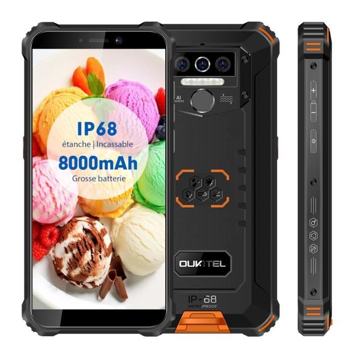 Top achat T&eacute;l&eacute;phone portable OUKITEL WP5 Smartphone 4G IP68 Etanche - 5.5" Ecran Android 9.0 - Batterie 8000mAh - 4Go RAM + 32Go ROM Incassable - Orange pas cher