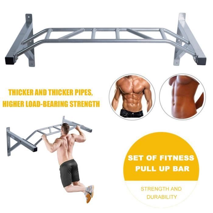 Barre de Fitness Gym /à Domicile Pull Up Bar avec Cordon /élastique Fnova Barre de Traction Fixation Murale Barre de Traction Multifonction Fitness