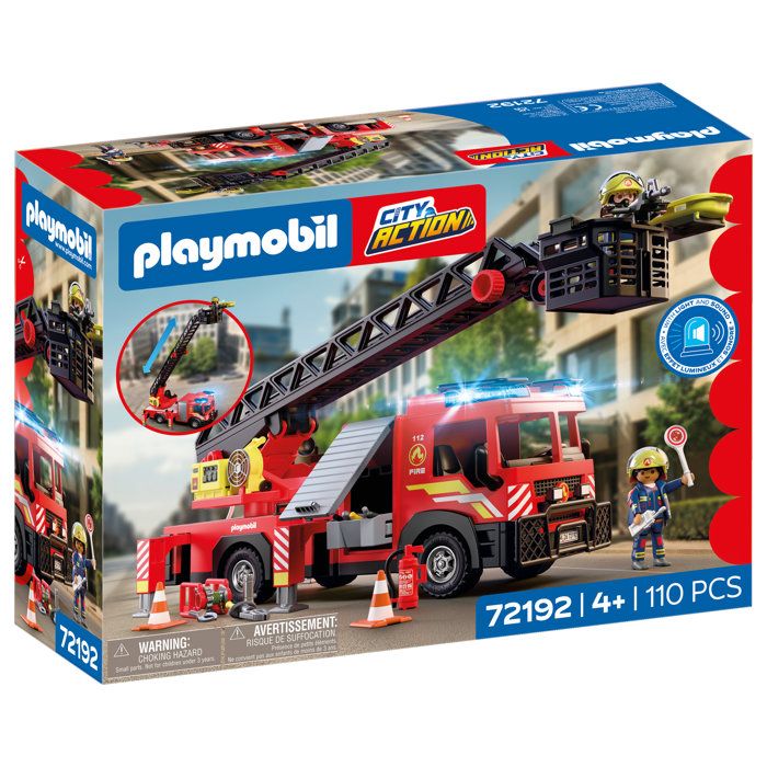 PLAYMOBIL City Action 72192 Camion de pompiers à grande échelle