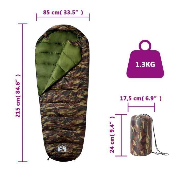 Sac de couchage momie pour adultes camping 3 saisons - Duvets et sacs de couchage (13300537